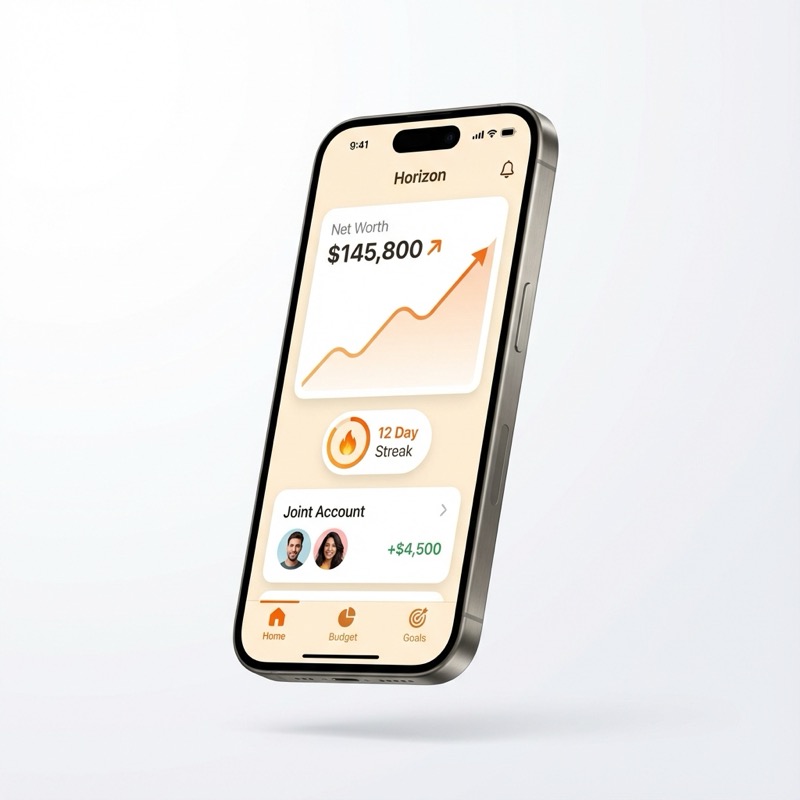 Horizon iPhone App showing Net Worth and Goals